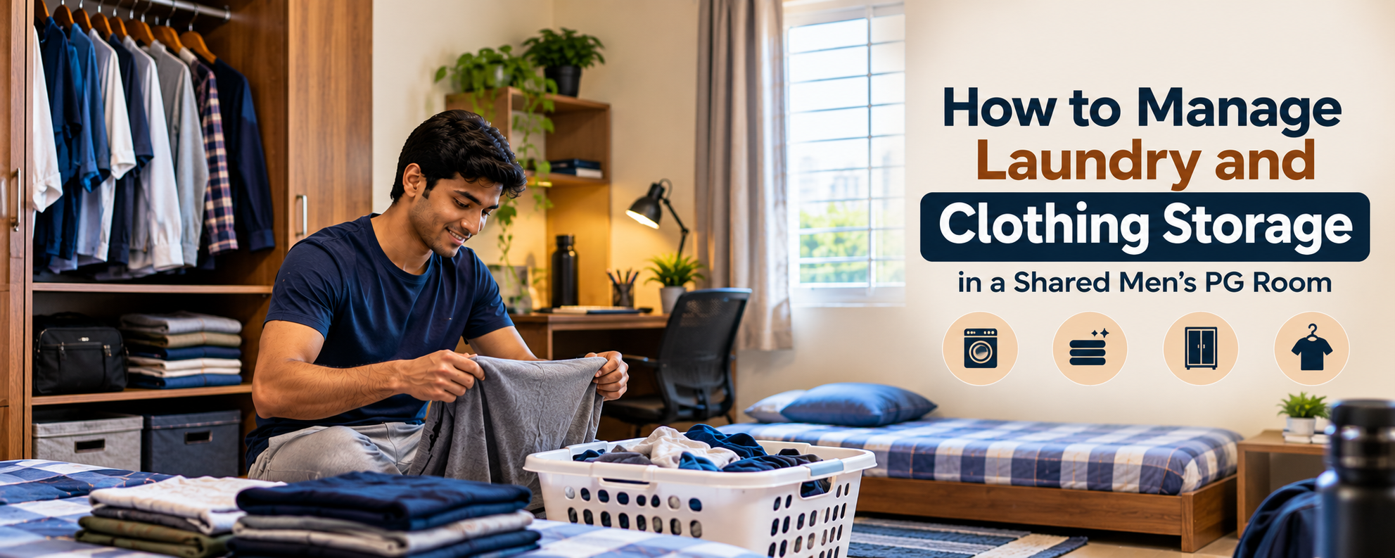 How to Manage Laundry and Clothing Storage in a Shared Mens PG Room
